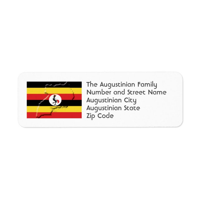 UGANDA FLAG Personalised Return Address Label (Front)