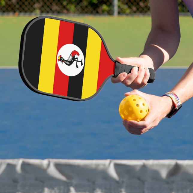Uganda flag pickleball paddle (Insitu)