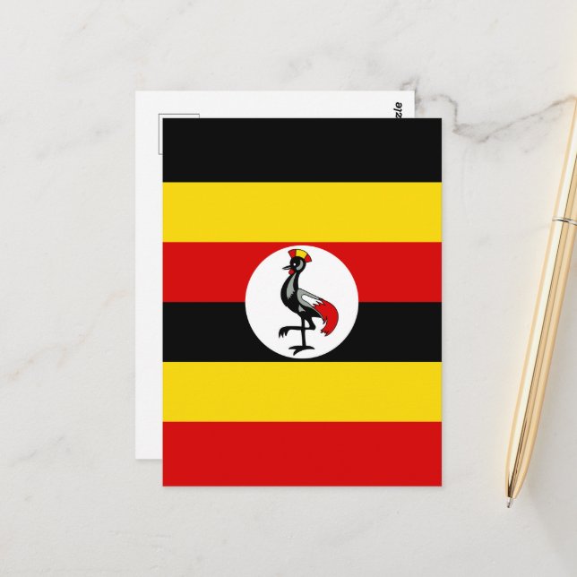 Uganda flag postcard (Front/Back In Situ)