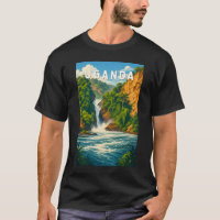 Uganda Illustration Travel Art Vintage