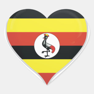 Uganda love flag pride heart sticker