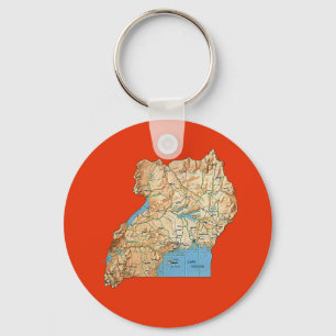 Uganda Map Keychain