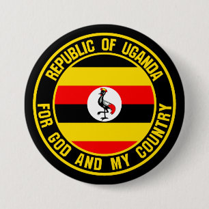 Uganda Round Emblem 7.5 Cm Round Badge