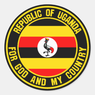 Uganda Round Emblem Classic Round Sticker