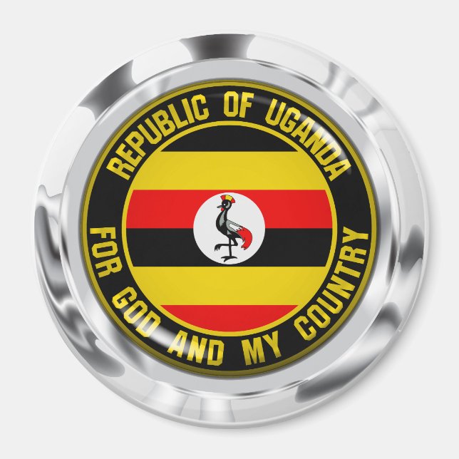 Uganda Round Emblem Magnet (Front)