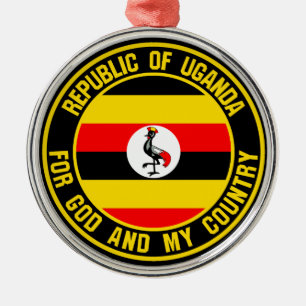 Uganda Round Emblem Metal Ornament