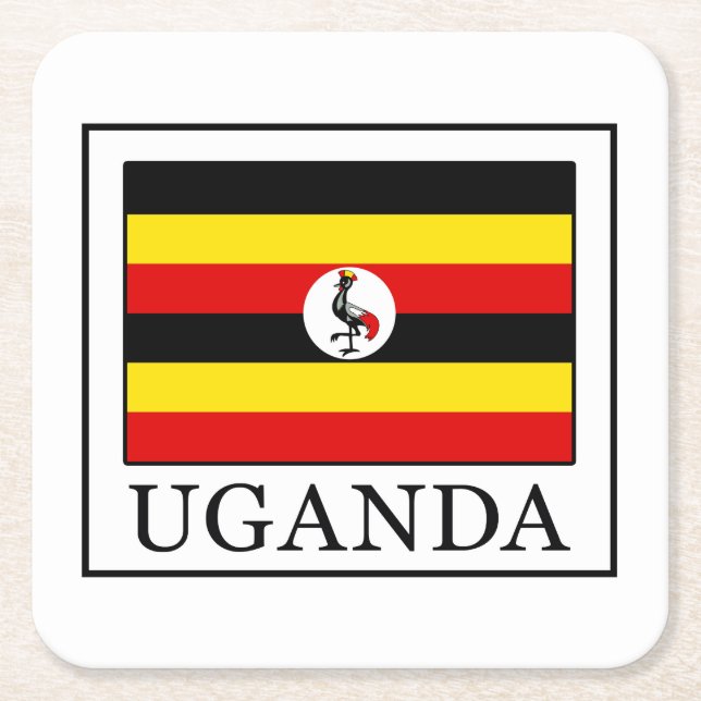Uganda Square Paper Coaster (Front)