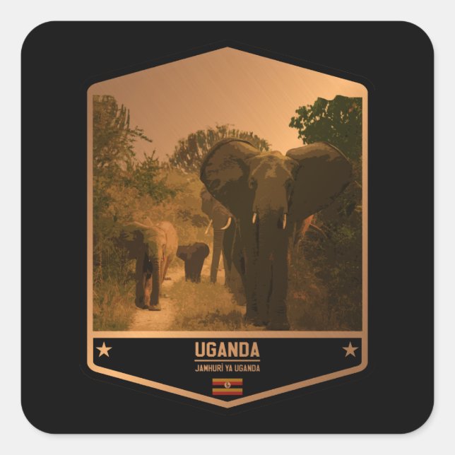 Uganda Square Sticker (Front)