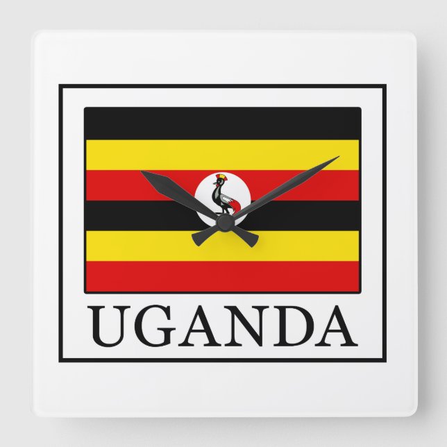 Uganda Square Wall Clock (Front)