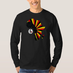 Uganda Ugandan Flag Africa Map Ethnic Heritage Bla T-Shirt