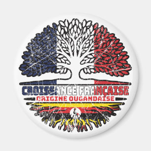 Uganda Ugandan French France Tree Roots Flag Magnet