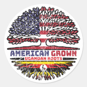 Uganda Ugandan US American USA United States Tree Classic Round Sticker