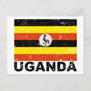 Uganda Vintage Flag Postcard