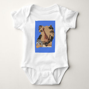 Uganda Wildlife Map Art Print Baby Bodysuit