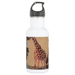 Uganda Wildlife Map Art Print/Graphic 532 Ml Water Bottle