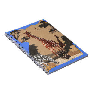 Uganda Wildlife Map Art Print Notebook
