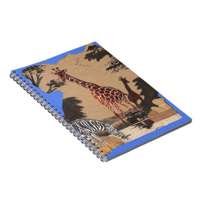 Uganda Wildlife Map Art Print Notebook (Right Side)