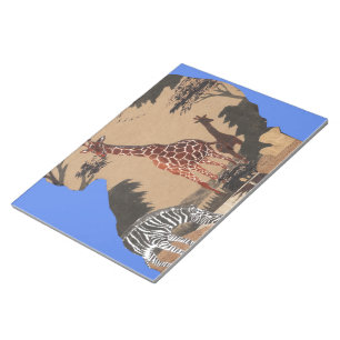 Uganda Wildlife Map Art Print Notepad