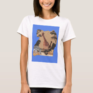 Uganda Wildlife Map Art Print T-Shirt