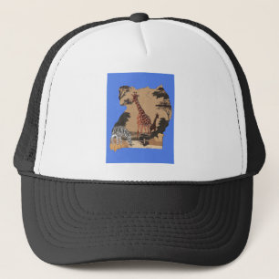 Uganda Wildlife Map Art Print Trucker Hat