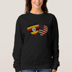 Ugandan American Couple Heart Love Flag Valentine Sweatshirt