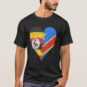 Ugandan Congolese Flag Heart T-Shirt