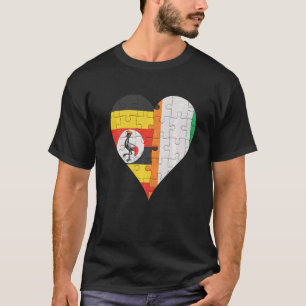 Ugandan Ivorian Flag Heart T-Shirt