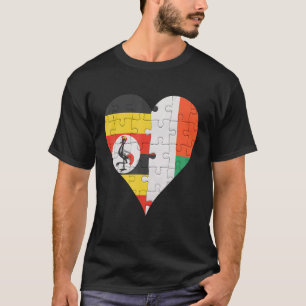 Ugandan Malagasy Flag Heart T-Shirt