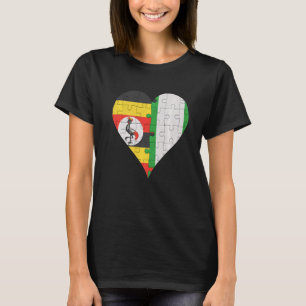 Ugandan Nigerian Flag Heart T-Shirt