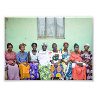 Ugandan rural women i traditional clothing photo print