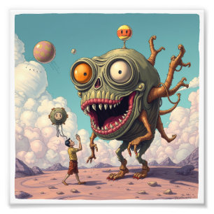Uggly weird Alien illustration Unique art Photo Print