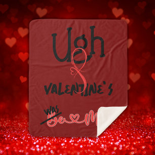 Ugh Valentine's - Was Mine on deep red Sherpa Blanket