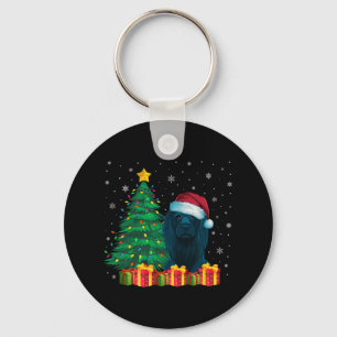 Ugly Afador Santa Hat Christmas Lights Dog Lover X Key Ring