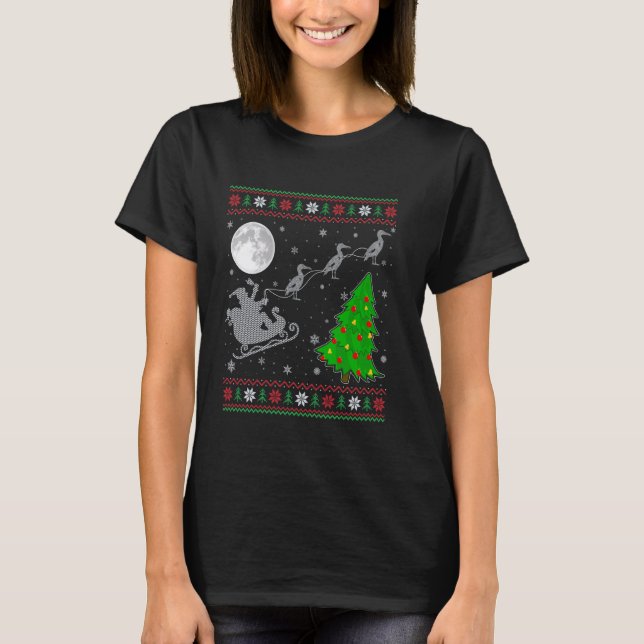 Ugly Albatross Xmas Lighting Tree Santa Riding Alb T-Shirt (Front)