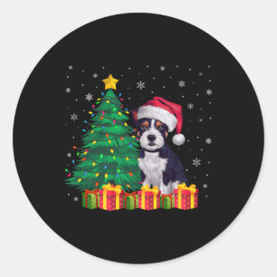Ugly American Staffordshire Terrier Santa Hat Xmas Classic Round Sticker