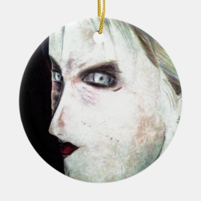 UGLY Angry Woman Ceramic Tree Decoration (Front)