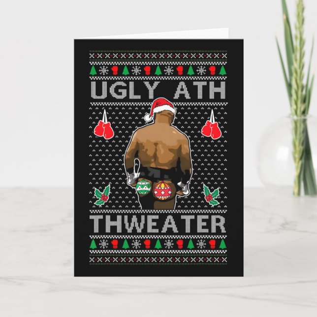 Ugly Ath Sweater Merry Christmas  Card (Front)