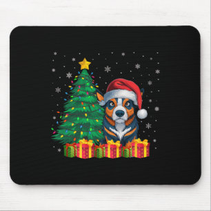 Ugly Australian Cattle Santa Hat Christmas Lights Mouse Pad