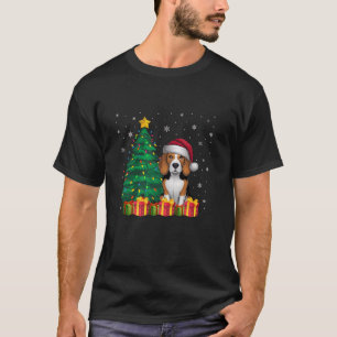 Ugly Beagle Santa Hat Christmas Lights Dog Lover X T-Shirt
