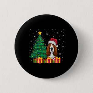 Ugly Bet Hound Santa Hat Christmas Lights Dog Love 6 Cm Round Badge