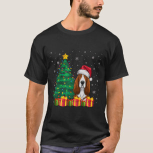 Ugly Bet Hound Santa Hat Christmas Lights Dog Love T-Shirt