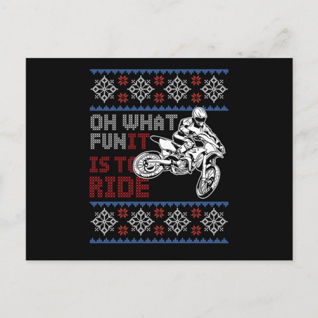 Ugly Bike Christmas Motocross Motorcycle Xmas Gift Postcard (Front)