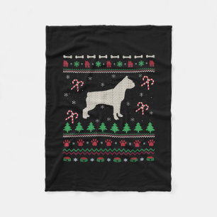Ugly Boston Terrier Dog Xmas Gift Boston Terrier Fleece Blanket