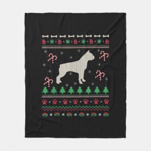 Ugly Boston Terrier Dog Xmas Gift Boston Terrier Fleece Blanket