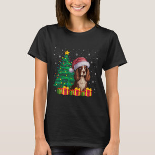 Ugly Boykin Spaniel Santa Hat Christmas Lights Dog T-Shirt