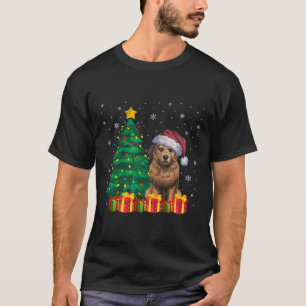 Ugly Briard Santa Hat Christmas Lights Dog Lover X T-Shirt