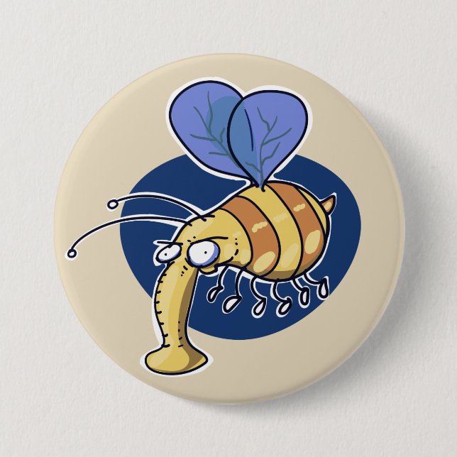 ugly bumble bee funny cartoon 7.5 cm round badge (Front)