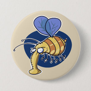 ugly bumble bee funny cartoon 7.5 cm round badge