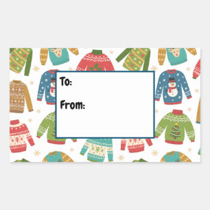 Ugly But Cute Ugly Christmas Sweaters Holiday Rectangular Sticker