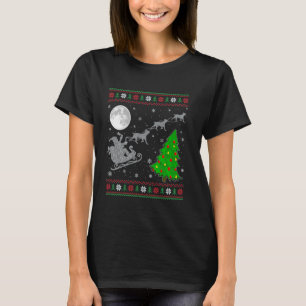Ugly Cane Corso Dog Xmas Tree Santa Riding Cane Co T-Shirt